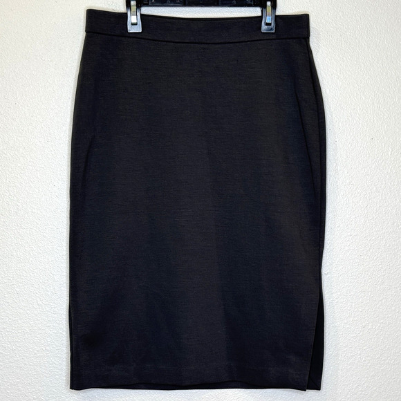 Eileen Fisher Pencil Pull On Skirt Womens Size Small Dark Gray Stretch Career - Picture 1 of 6